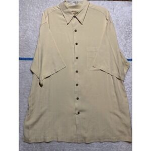 Caribbean Men's Short Sleeve 100% Silk Button Up‎  Size 2XT